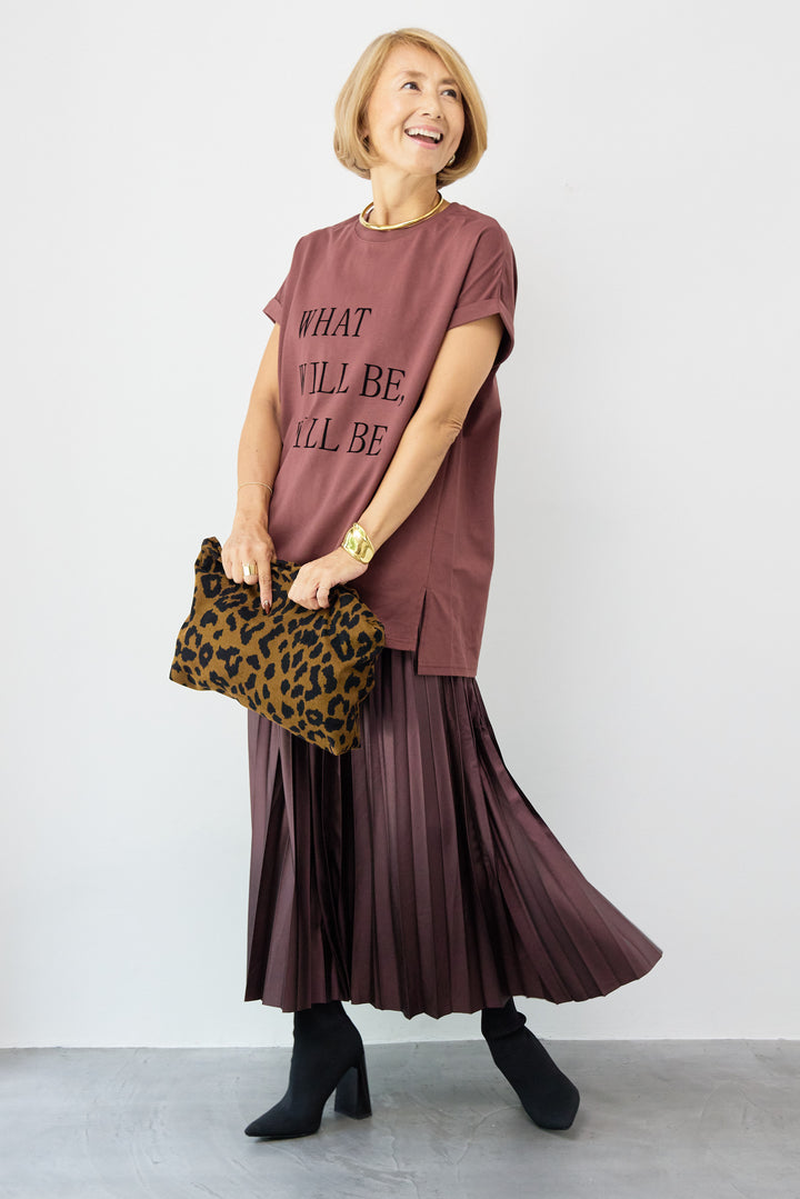 レザージョーゼットプリーツスカート