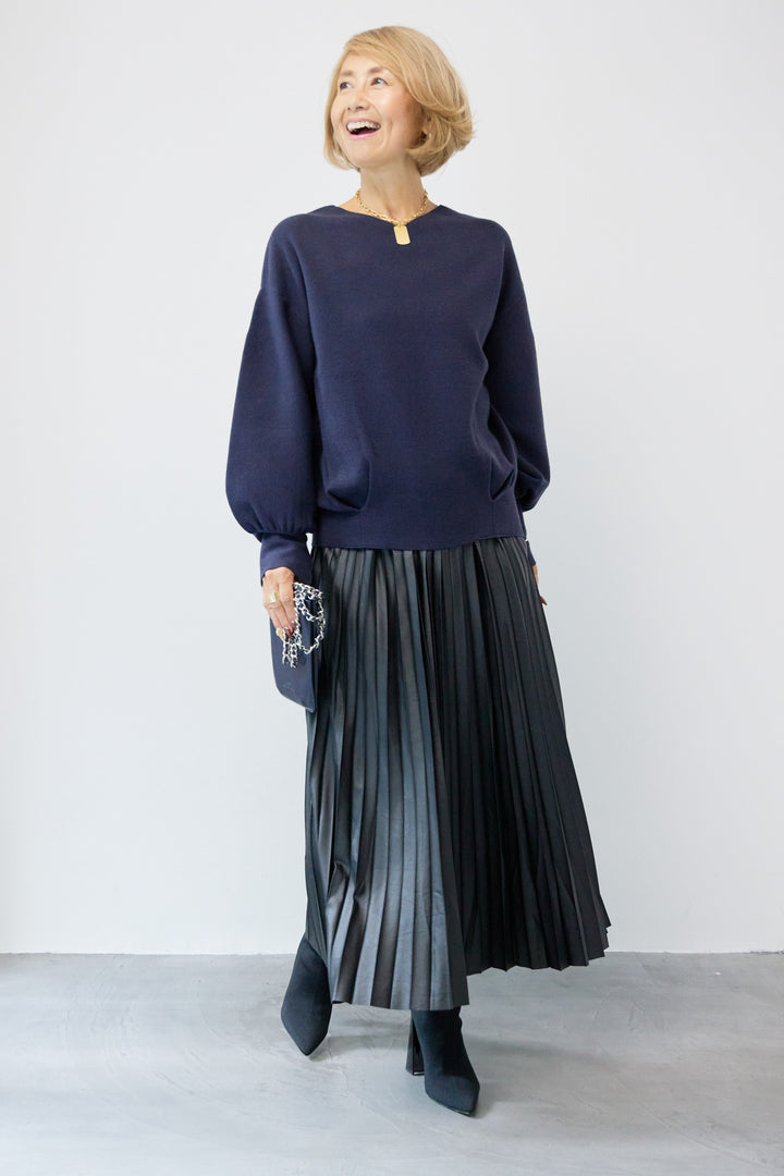 レザージョーゼットプリーツスカート