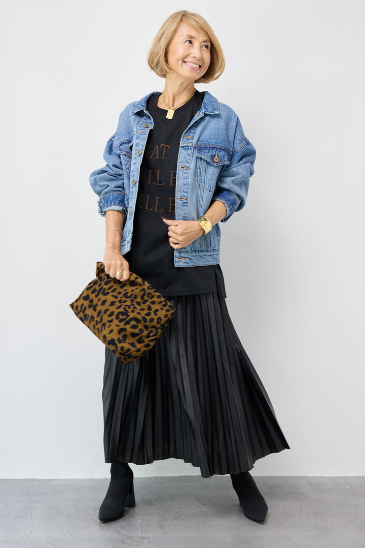 レザージョーゼットプリーツスカート