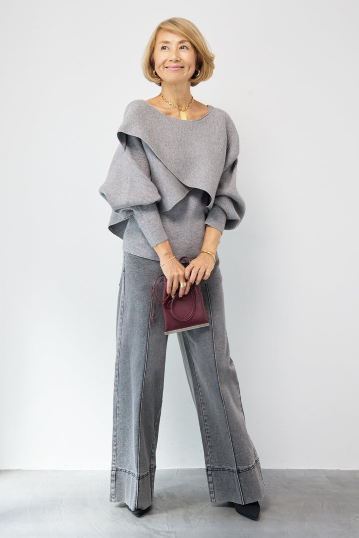 アシメケープタンクニットセット