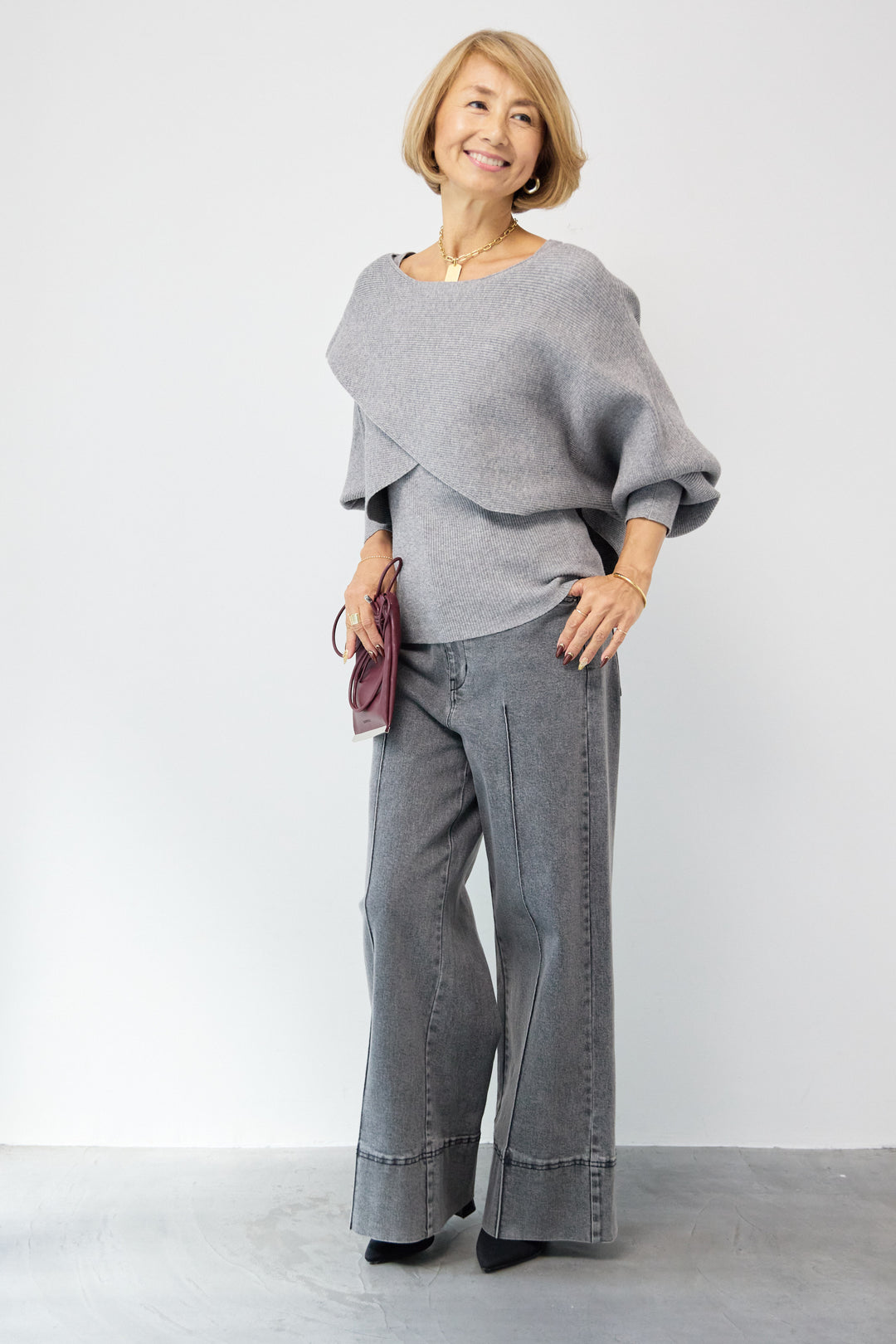 アシメケープタンクニットセット