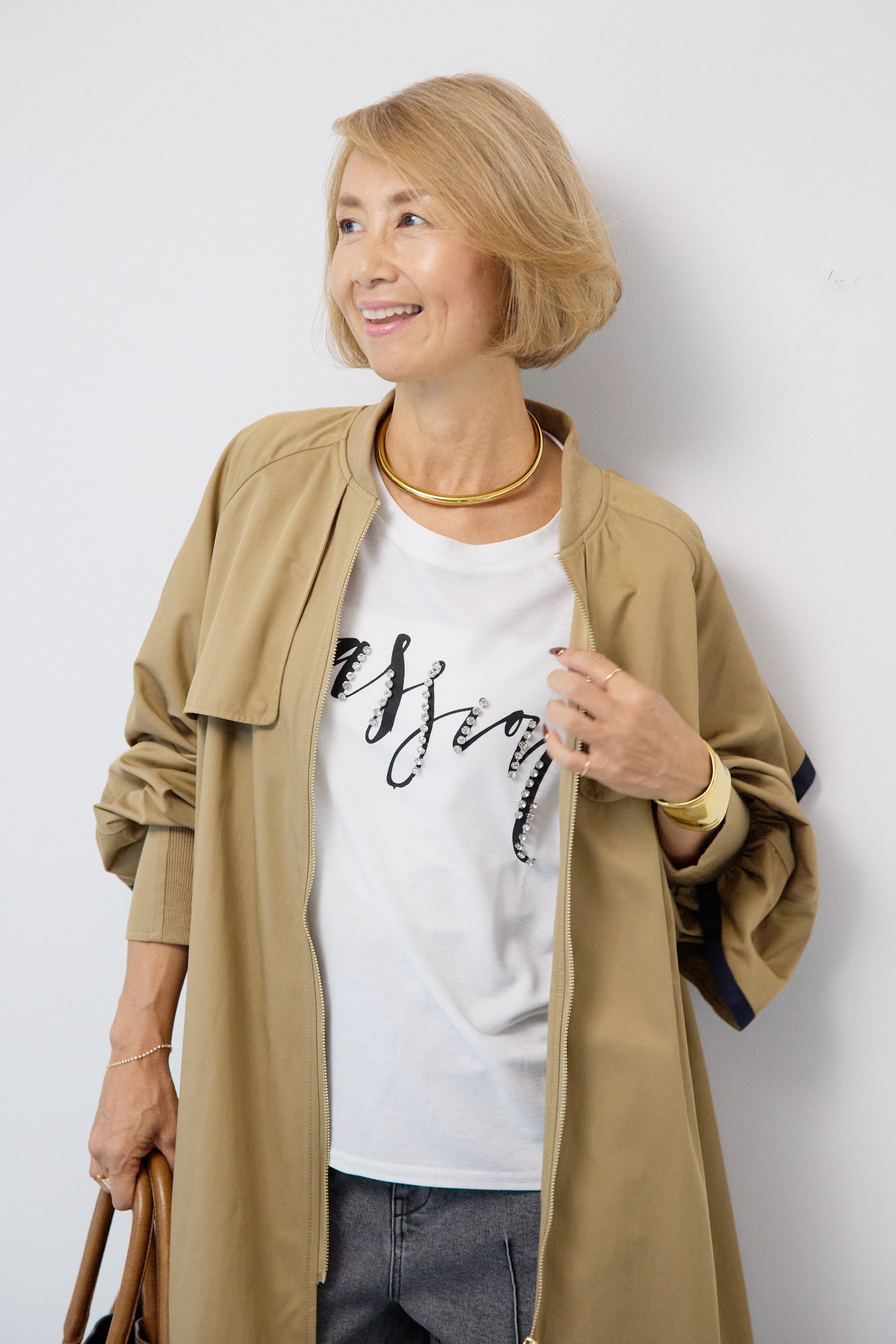 PLUS OTOHA バックラッフルデザインロングブルゾン バックラッフルデザインロングブルゾン – plusotoha