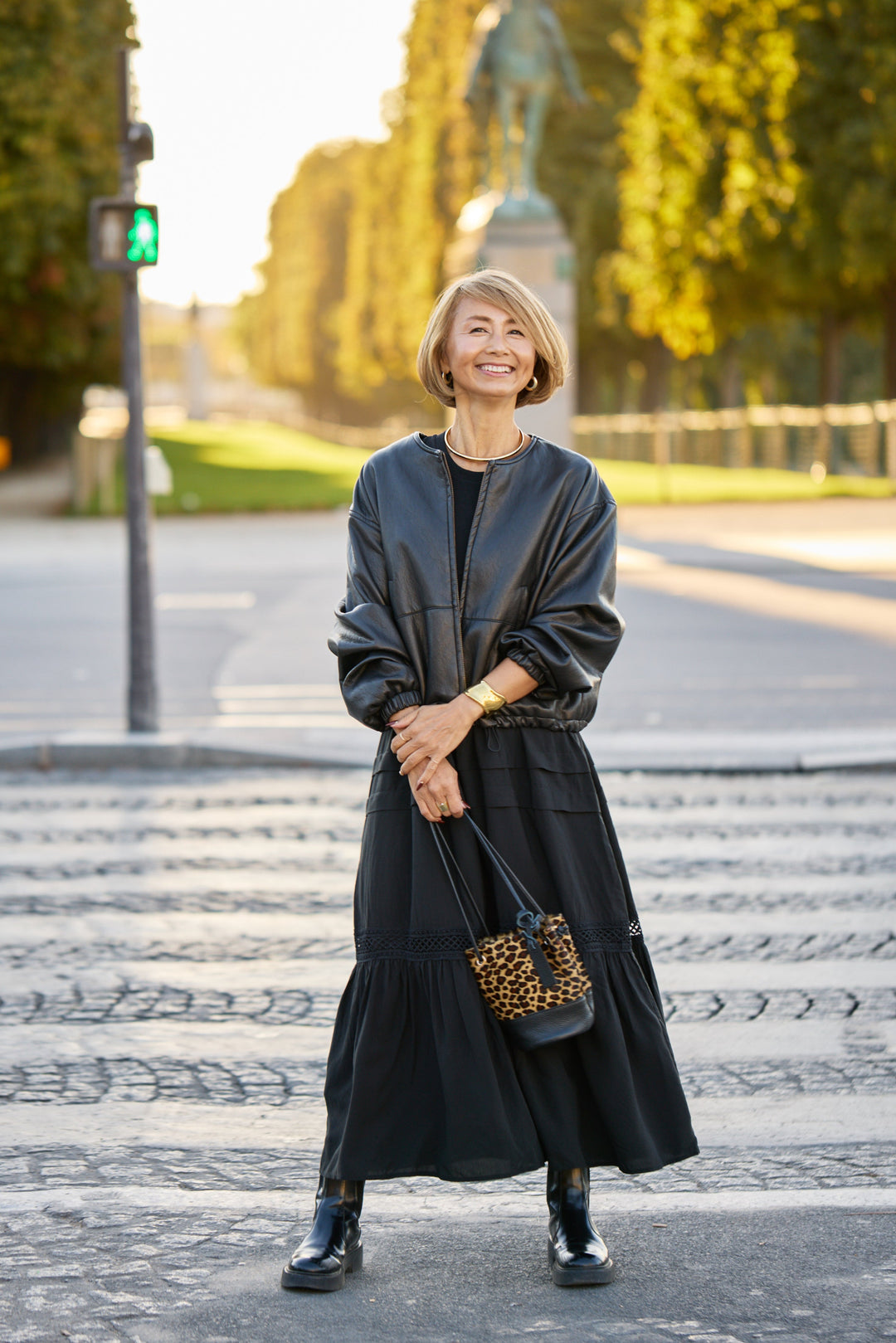 フェイクレザーブルゾン