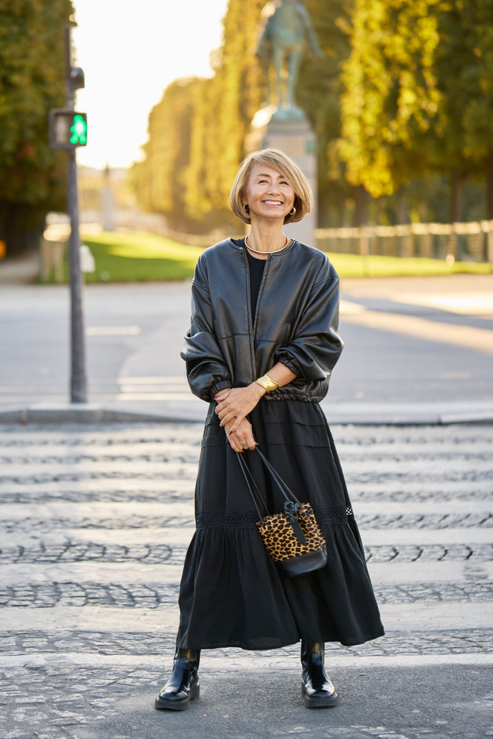 フェイクレザーブルゾン