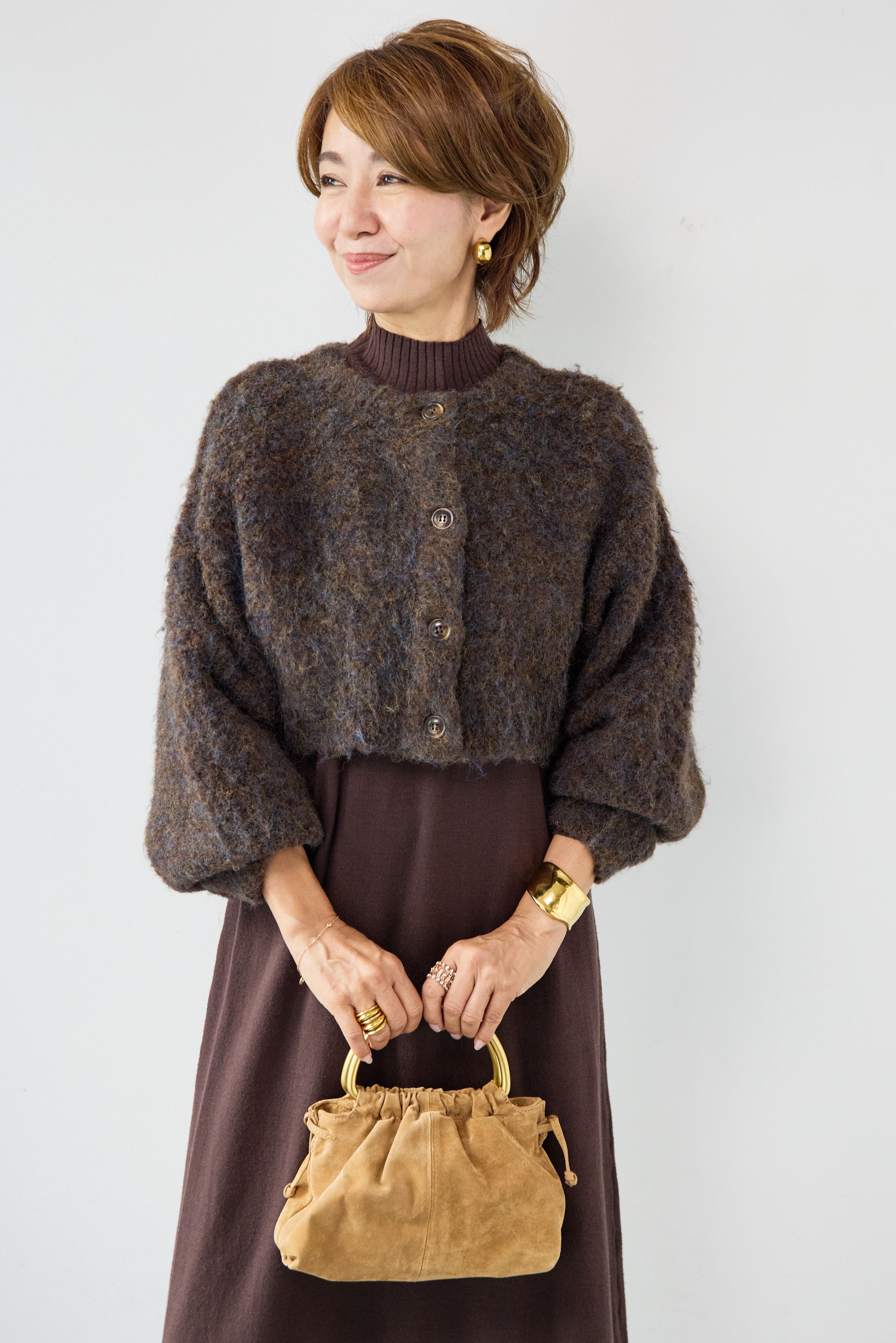 シャギーニットカーディガン＋ニットワンピース – plusotoha