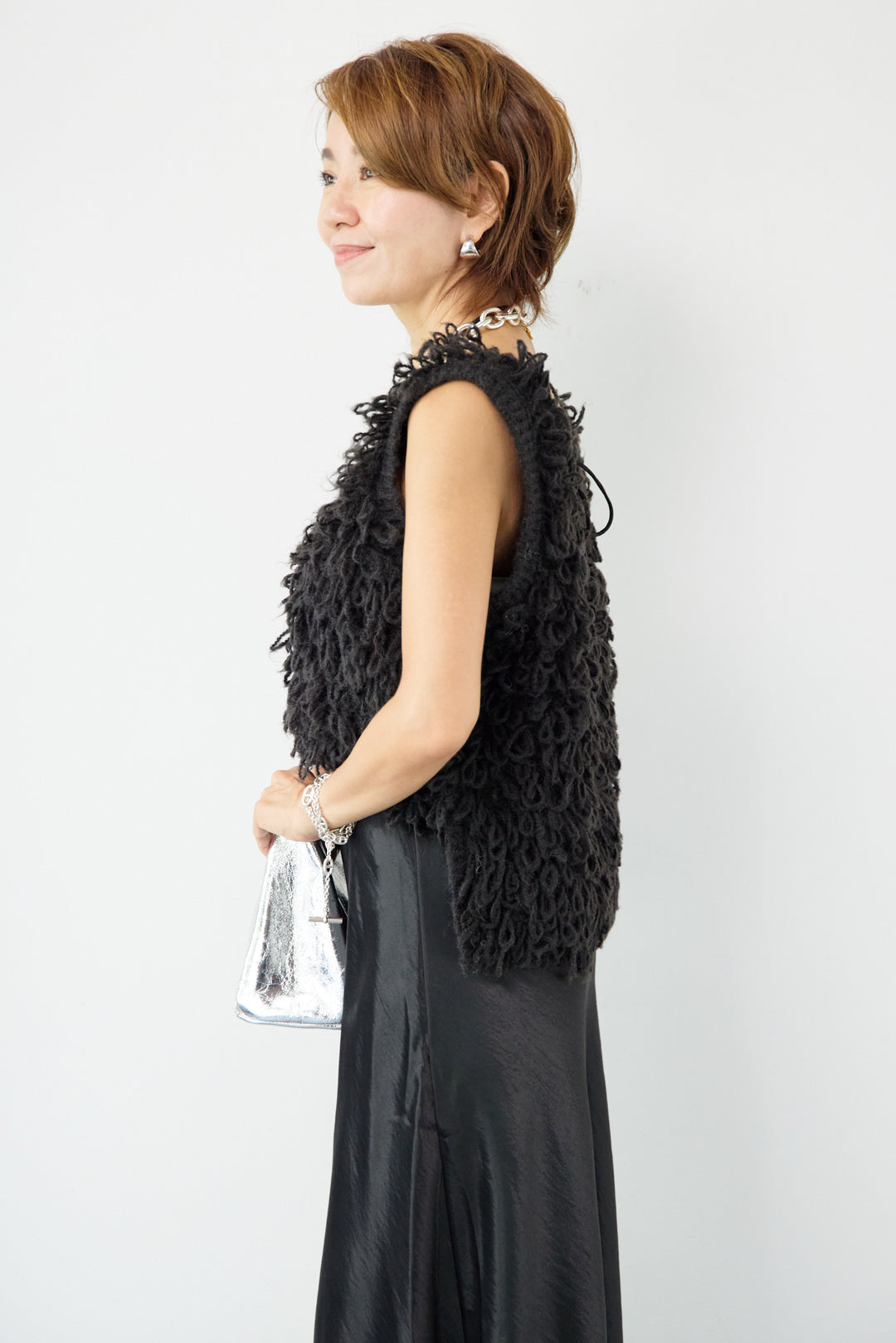 ブライトサテンフレアスカート