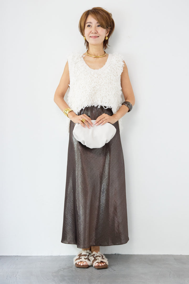 ブライトサテンフレアスカート