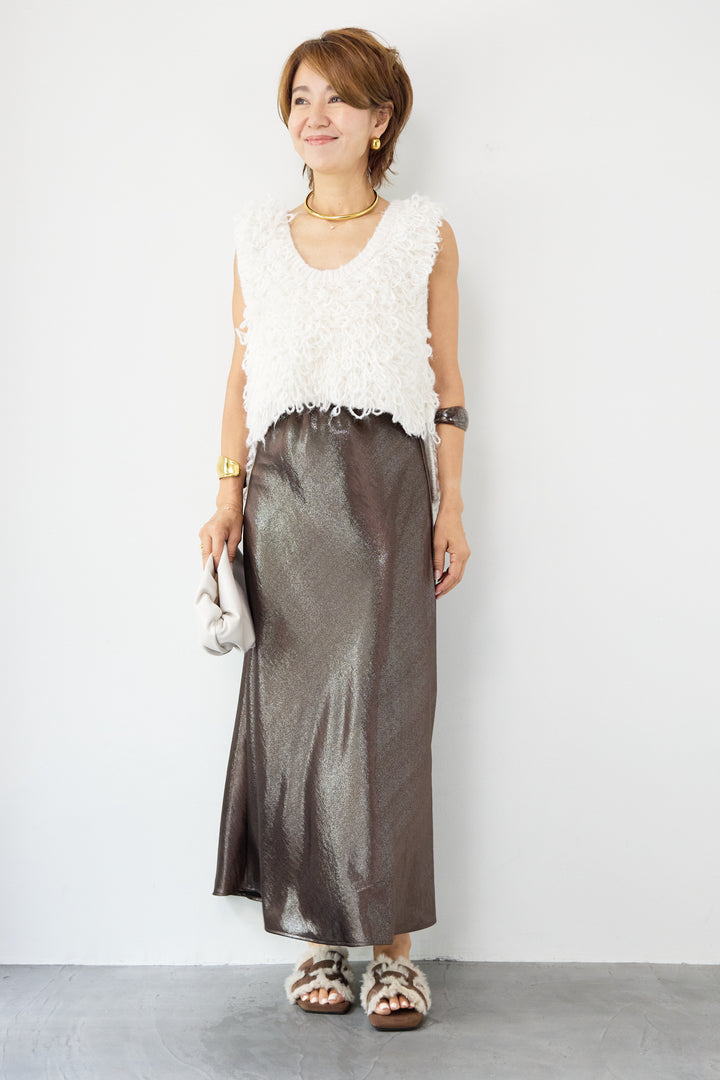 ブライトサテンフレアスカート
