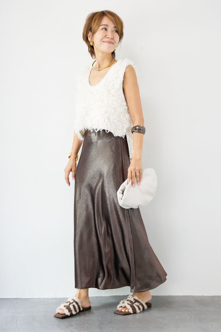 ブライトサテンフレアスカート