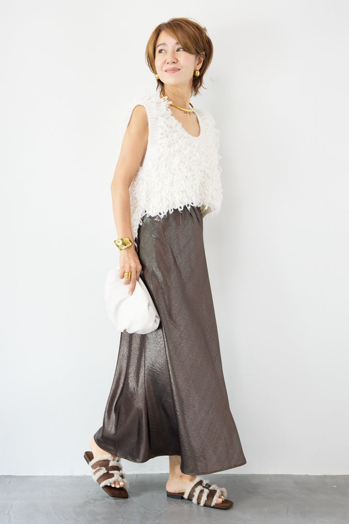 ブライトサテンフレアスカート