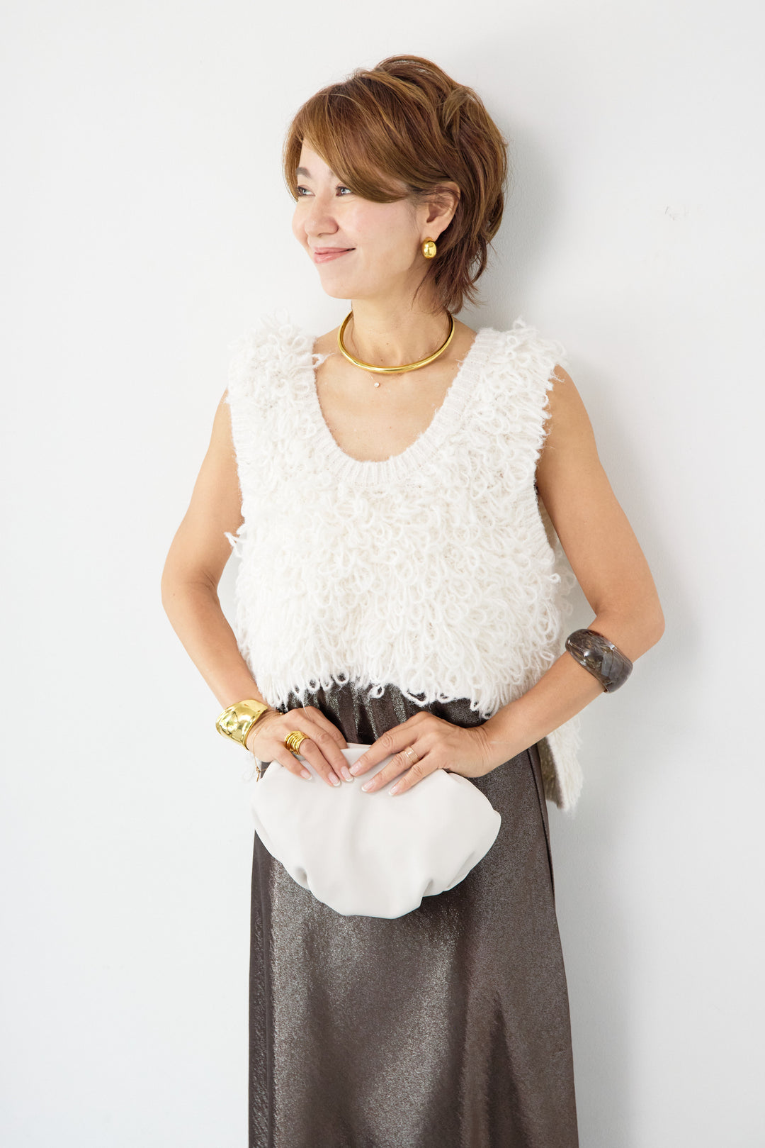 ブライトサテンフレアスカート