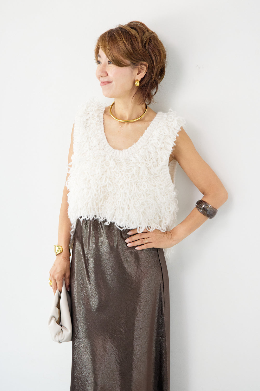 フリルニットベスト