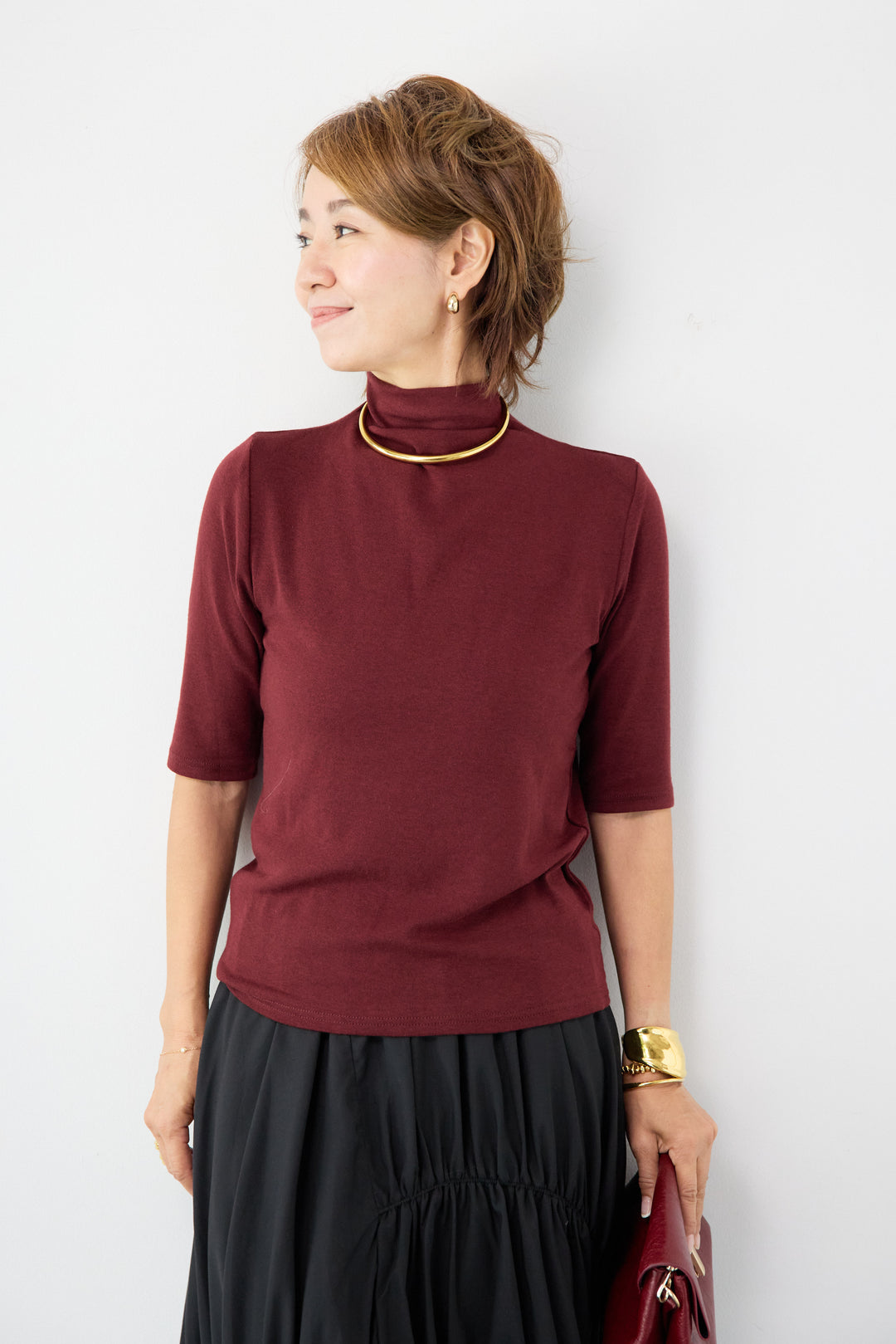 プチハイネックカットソー