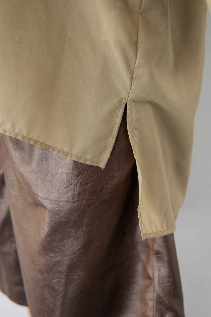 【吸水速乾・防シワ】ラッフルスリーブブラウス