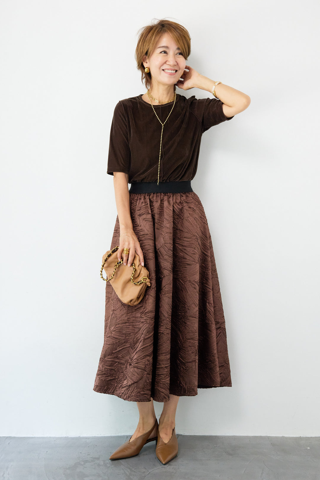 ジャガードフレアスカート