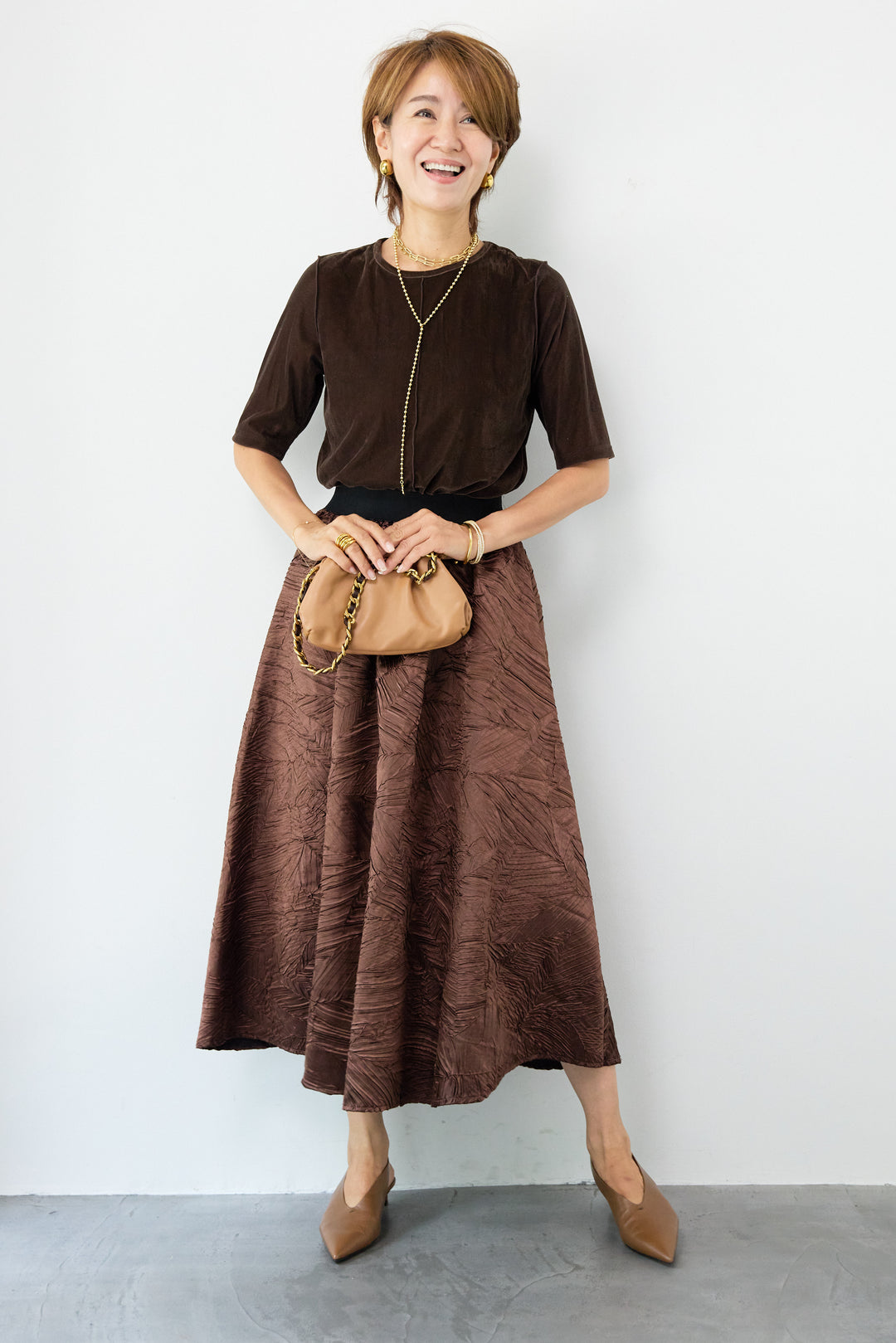 ジャガードフレアスカート