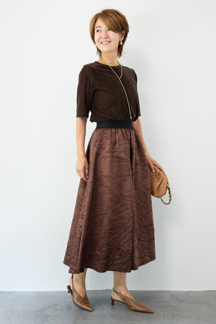 ジャガードフレアスカート