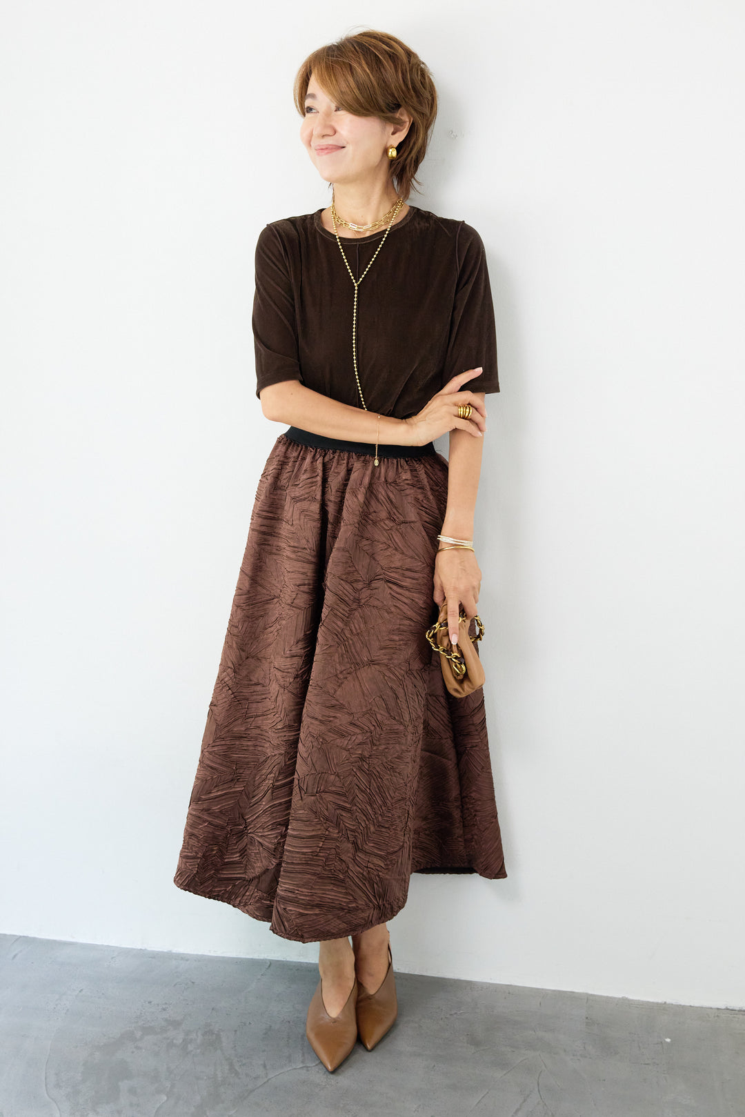 ジャガードフレアスカート