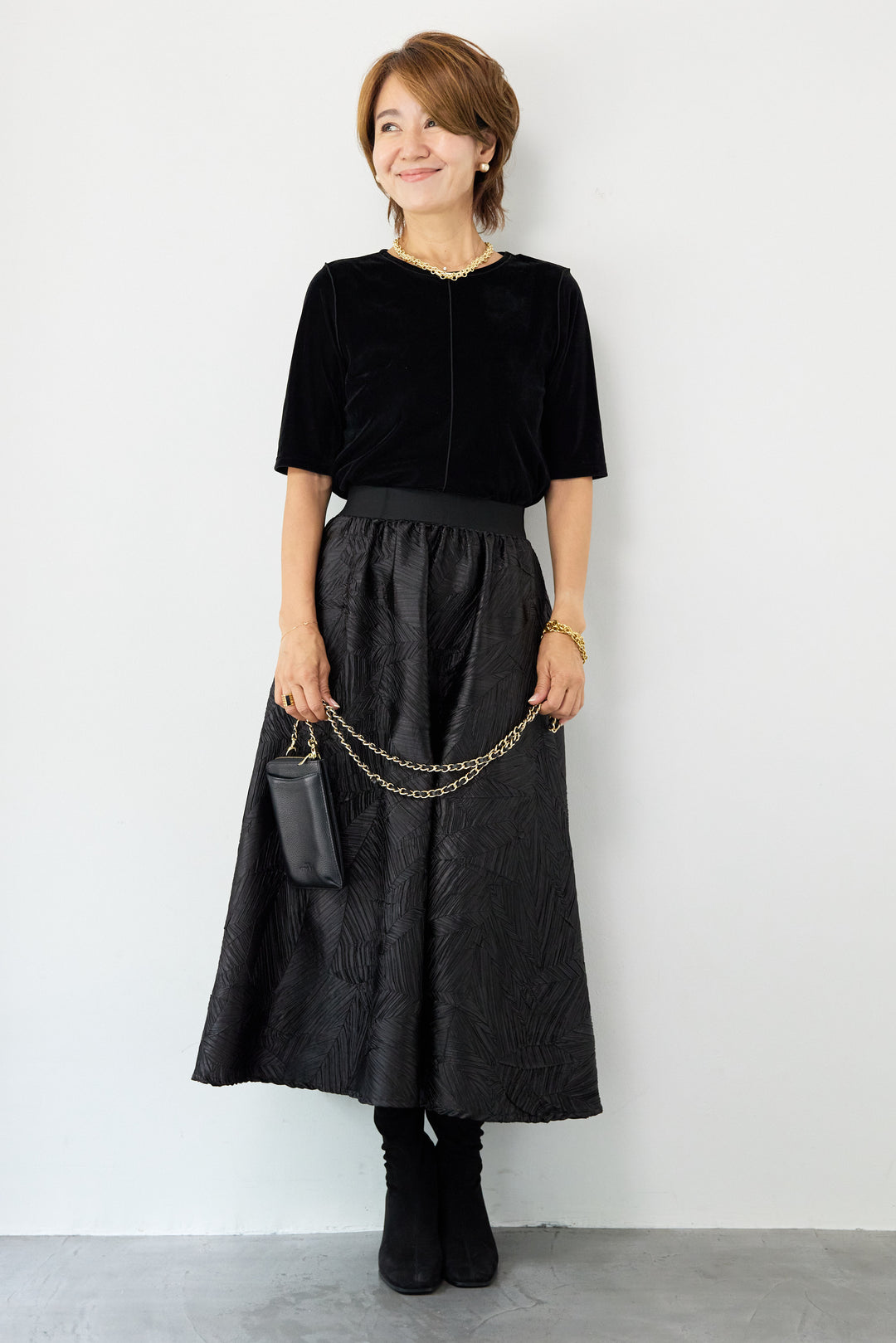 ジャガードフレアスカート