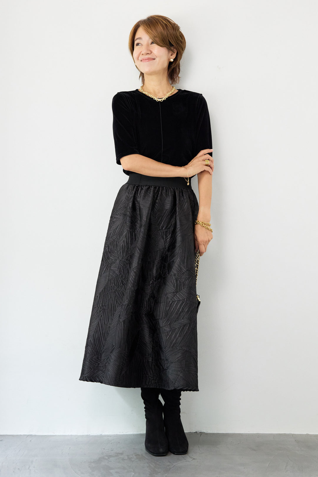 ジャガードフレアスカート