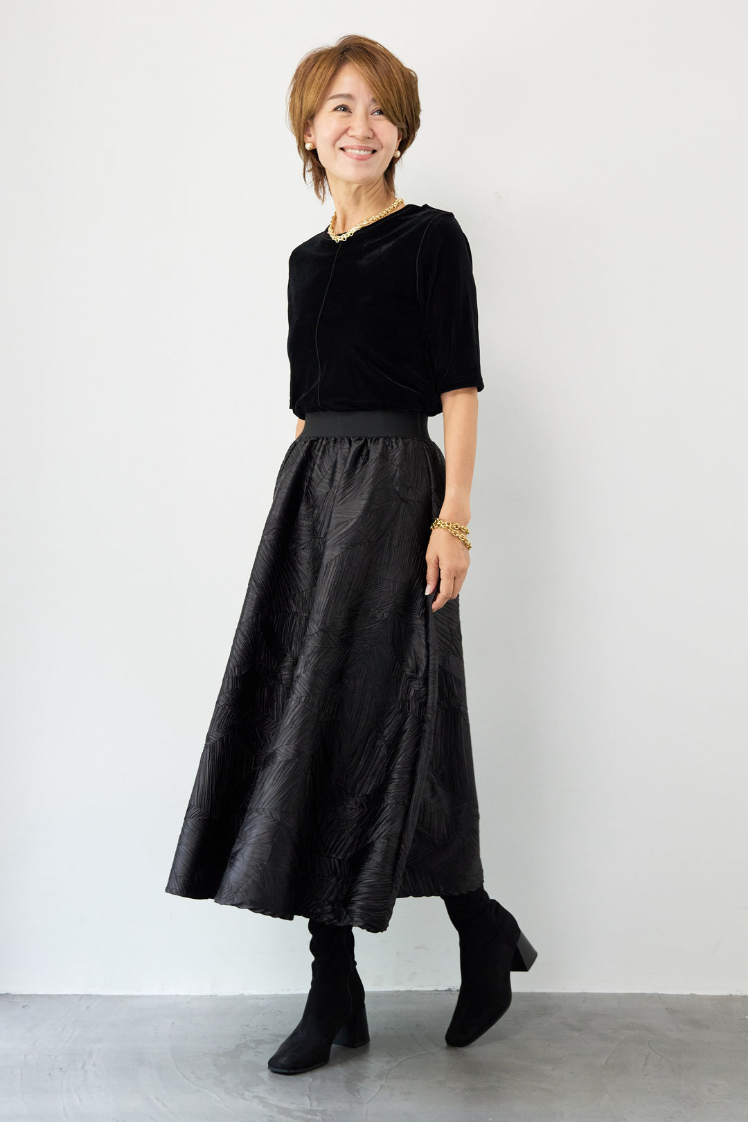 ジャガードフレアスカート