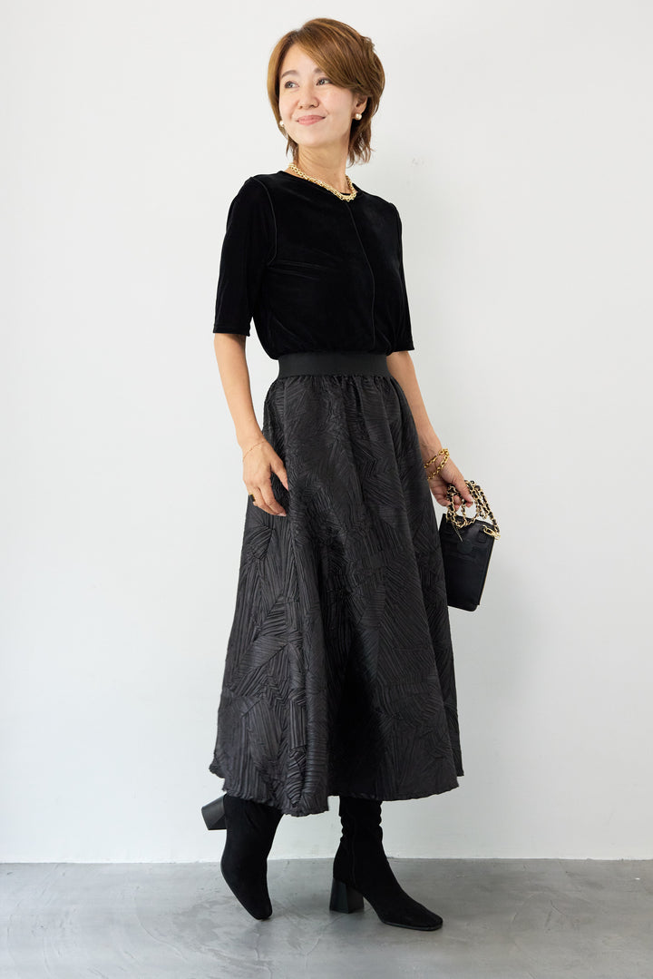 ジャガードフレアスカート