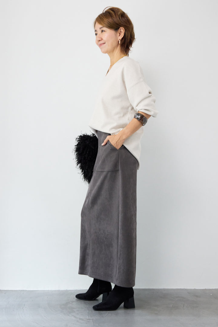 【防静電気】Vネックドルマンやわもちニット