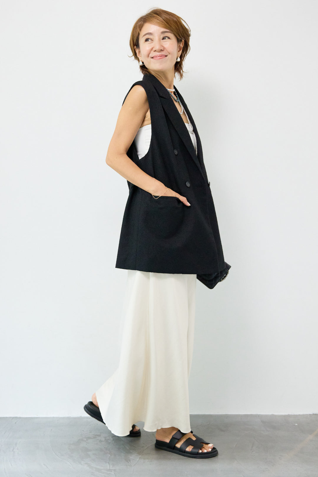 ヴィンテージサテンフレアスカート