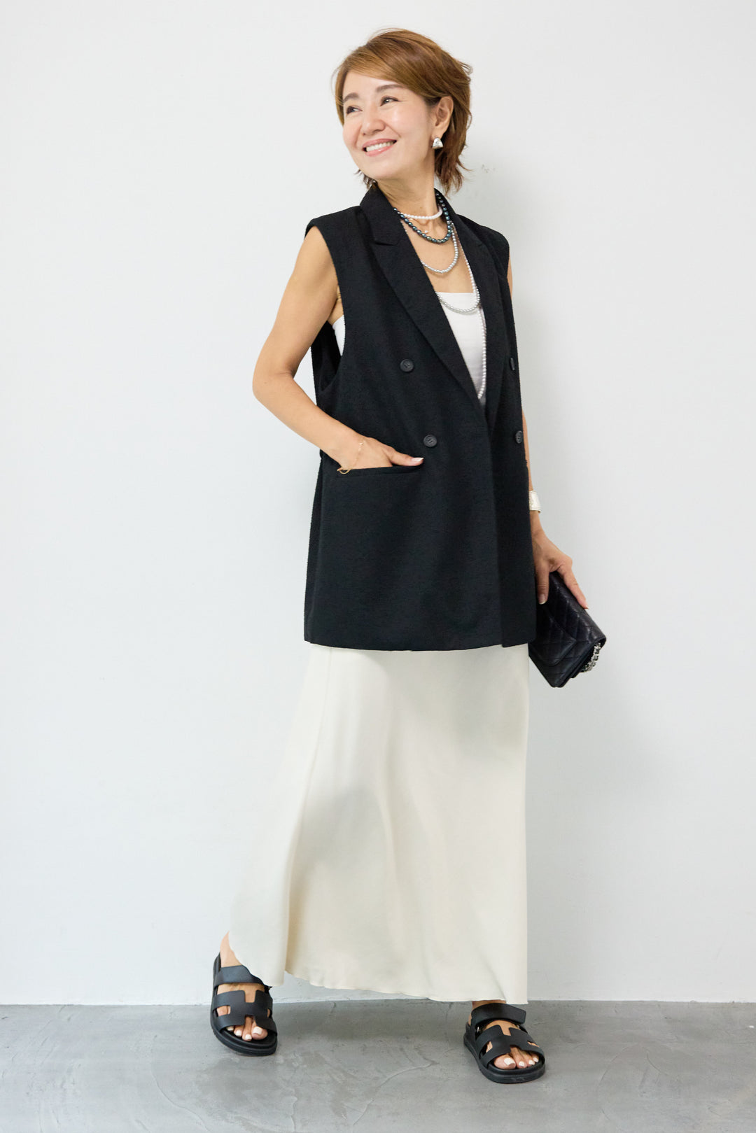 ヴィンテージサテンフレアスカート