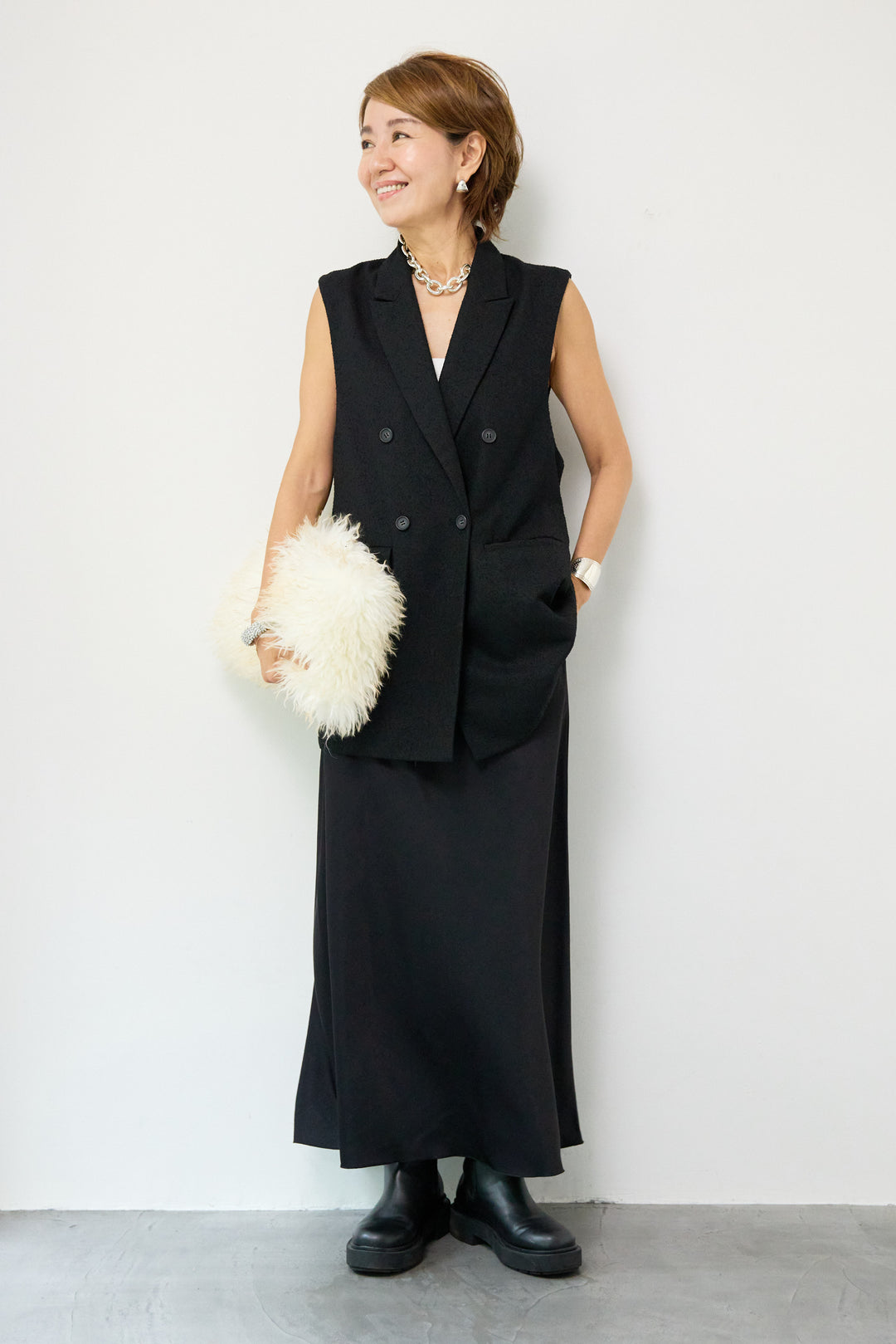 ヴィンテージサテンフレアスカート