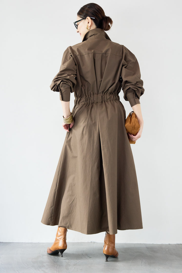 ウエストベルトマークシャツワンピースコート