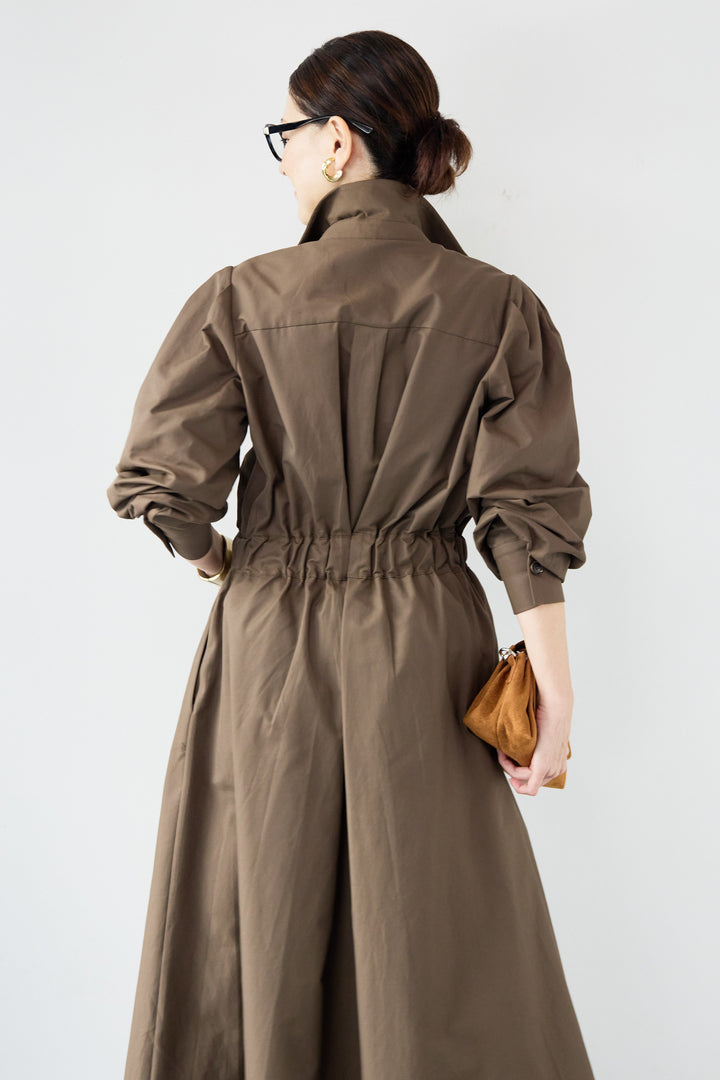 ウエストベルトマークシャツワンピースコート