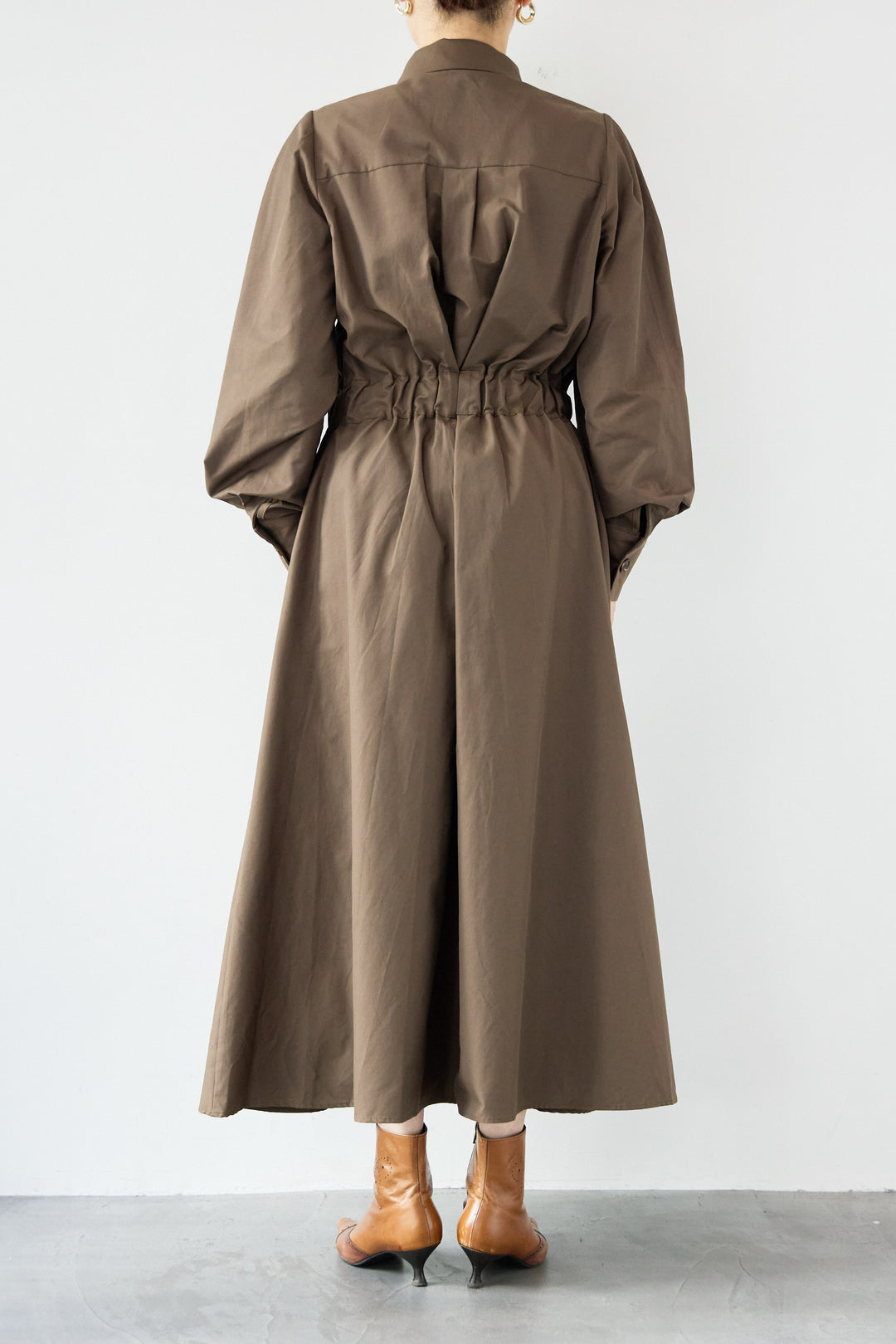 ウエストベルトマークシャツワンピースコート