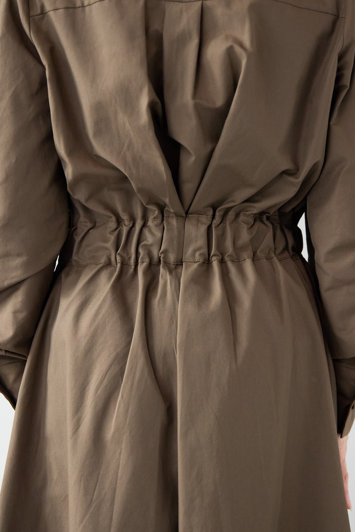 ウエストベルトマークシャツワンピースコート