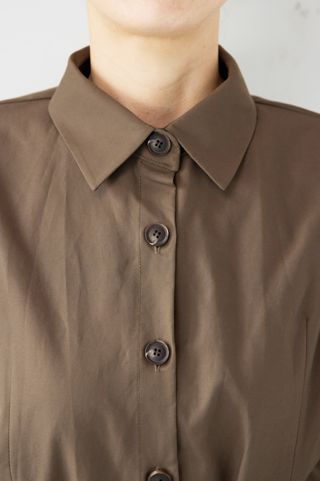 ウエストベルトマークシャツワンピースコート