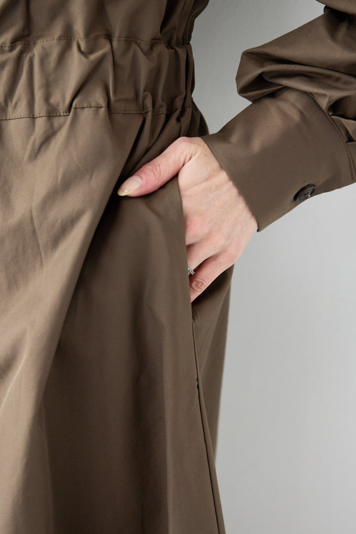 ウエストベルトマークシャツワンピースコート