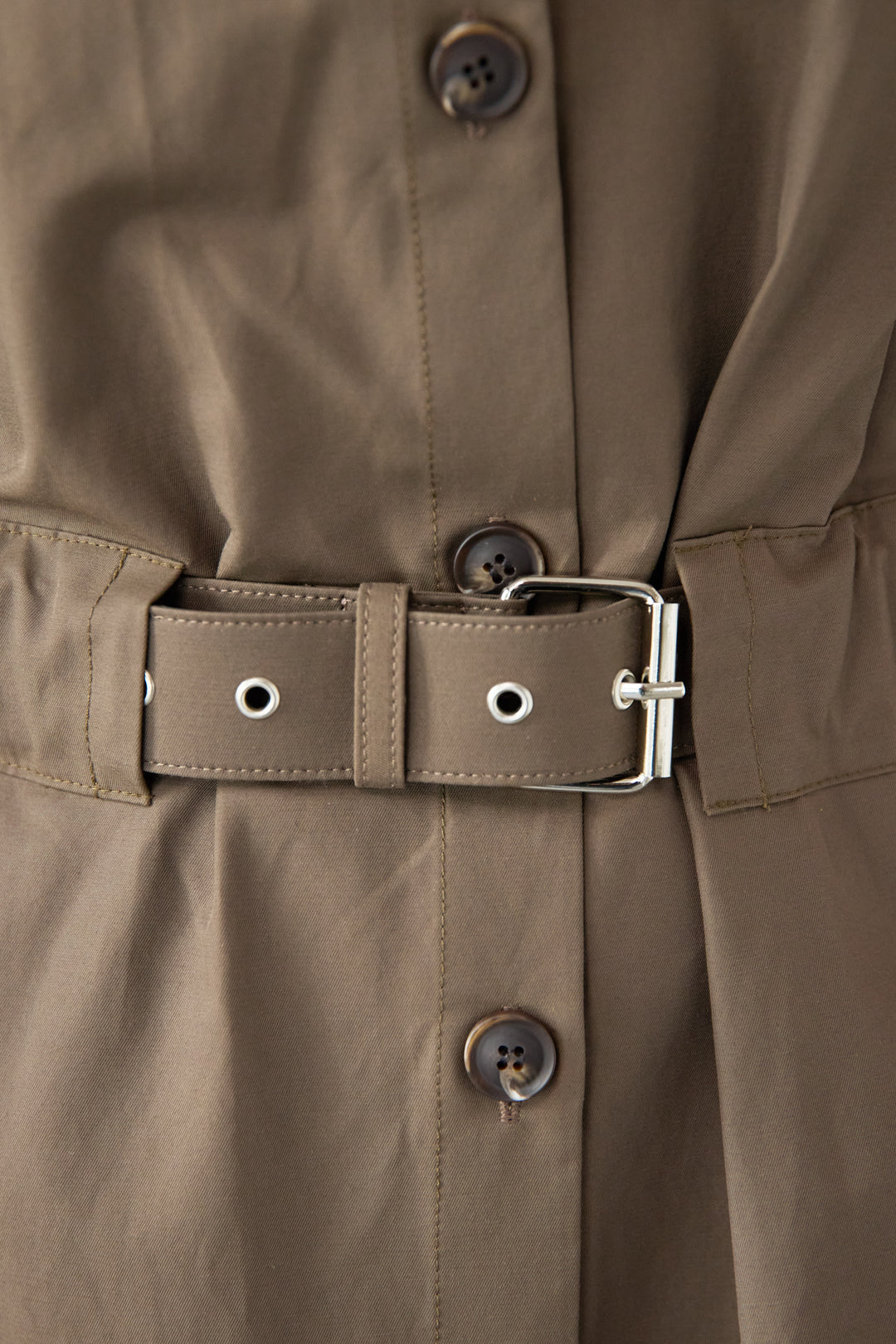 ウエストベルトマークシャツワンピースコート