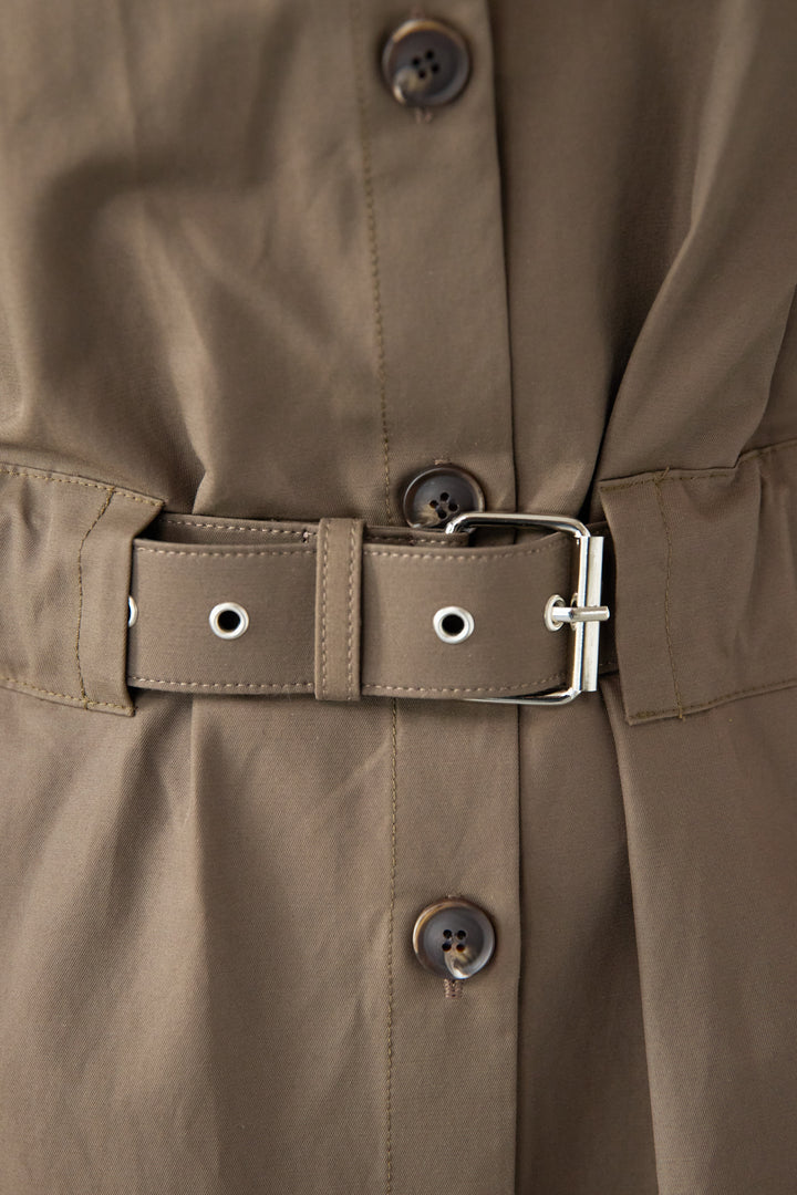 ウエストベルトマークシャツワンピースコート