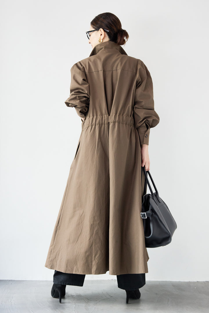 ウエストベルトマークシャツワンピースコート