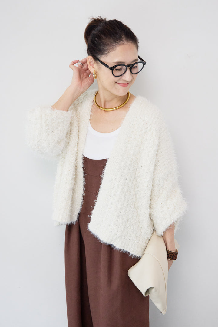 ラメフワラーフェザーモールネップトッパー