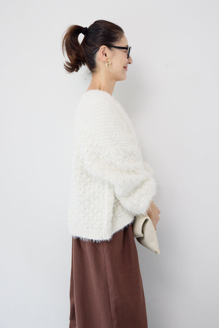 ラメフワラーフェザーモールネップトッパー