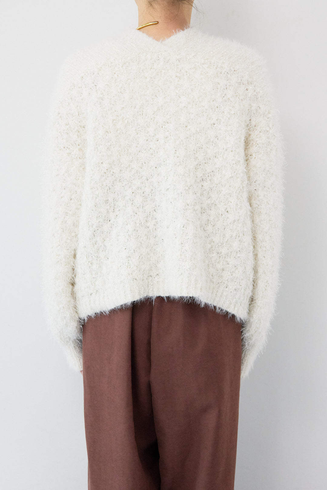 ラメフワラーフェザーモールネップトッパー