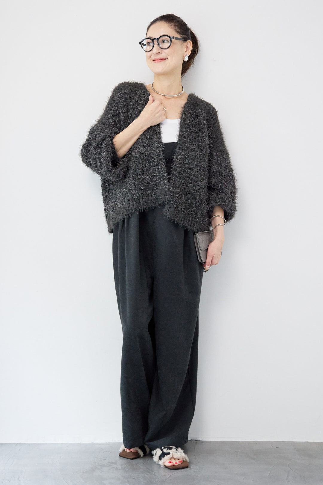 ラメフワラーフェザーモールネップトッパー