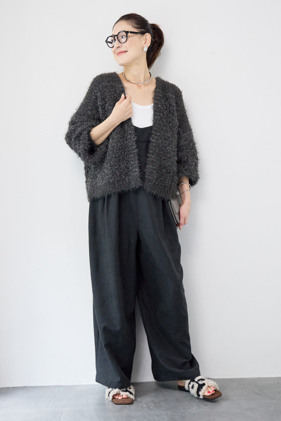 ラメフワラーフェザーモールネップトッパー