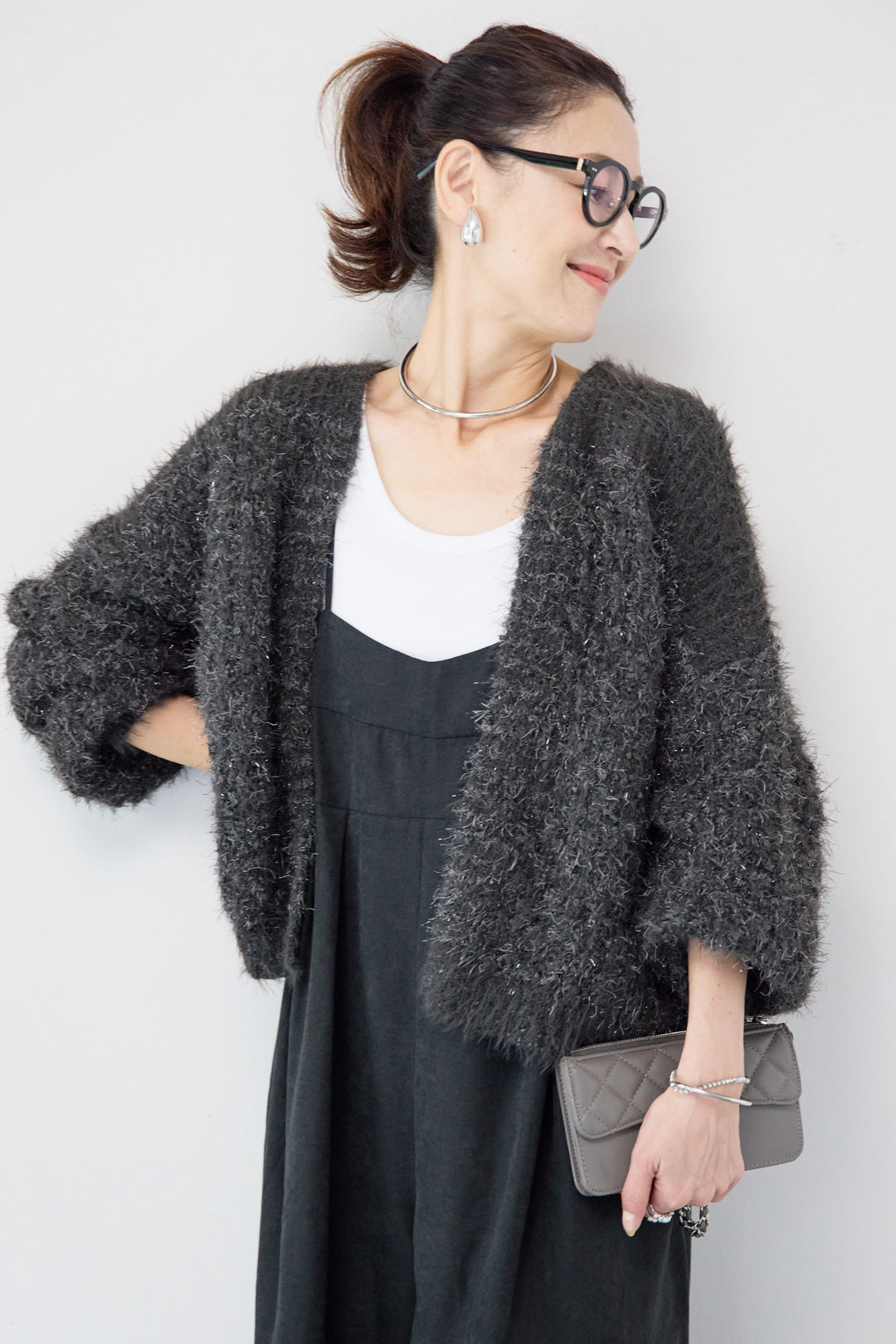 ラメフワラーフェザーモールネップトッパー