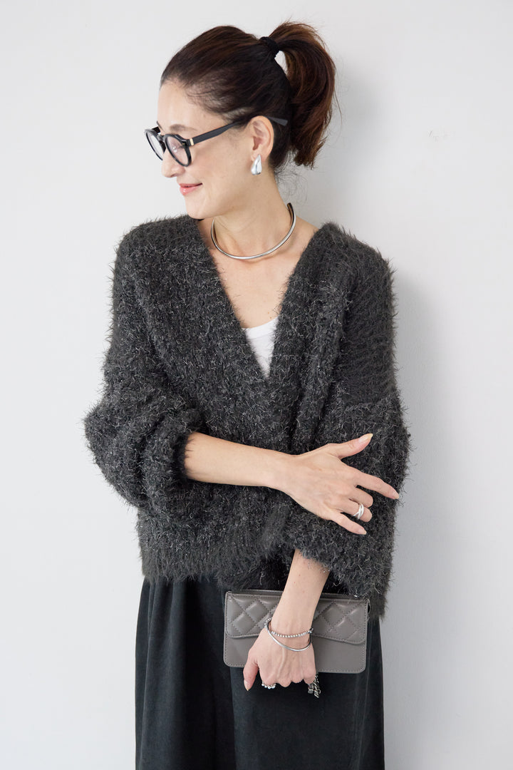 ラメフワラーフェザーモールネップトッパー