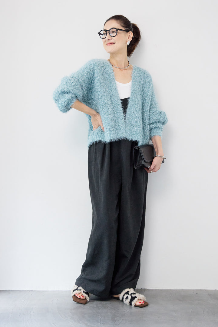 ラメフワラーフェザーモールネップトッパー