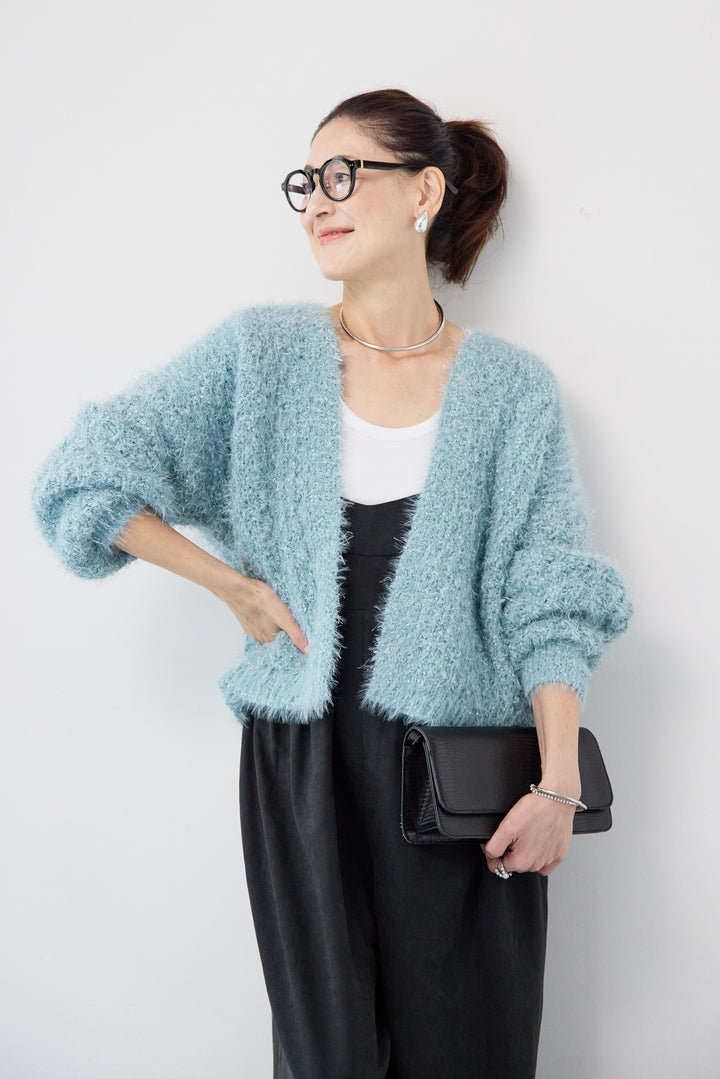 ラメフワラーフェザーモールネップトッパー