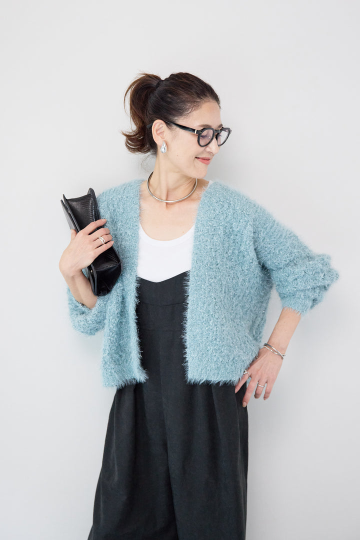 ラメフワラーフェザーモールネップトッパー