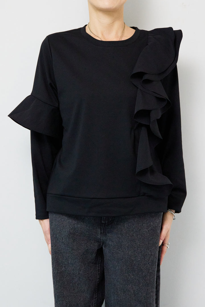 ラッフルフリルデザインカットソー